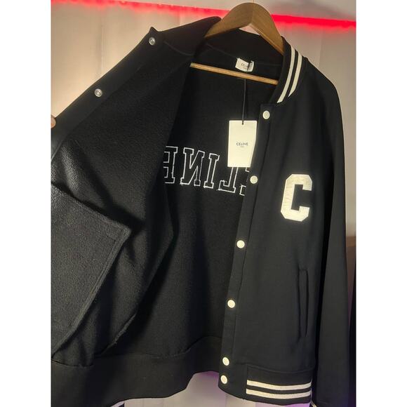 Celine Black & White Teddy Varsity Jacket (Minor Discolor) - Picture 12 of 16